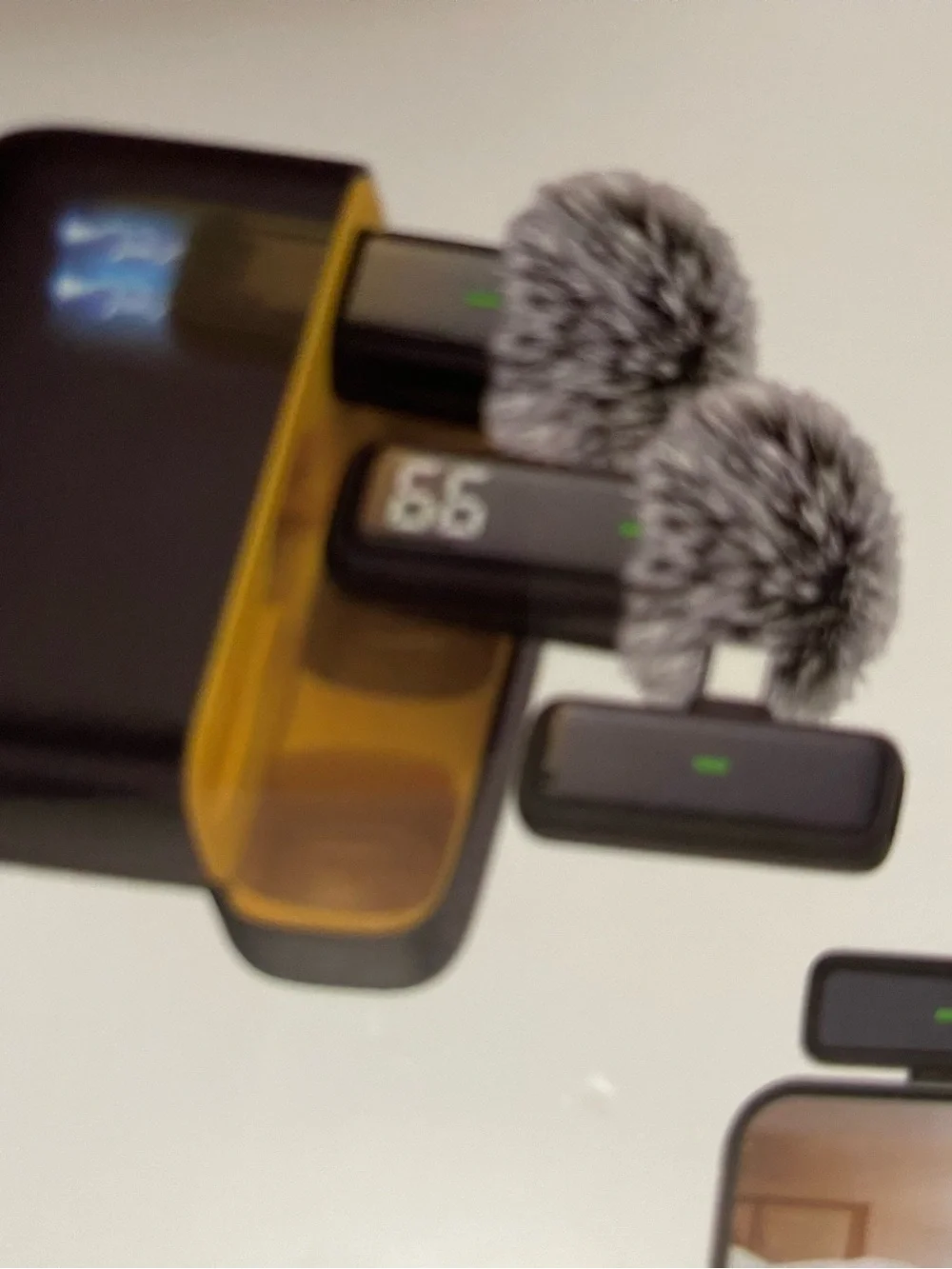 NPTCL Black Wireless Microphone Set with Charging Case